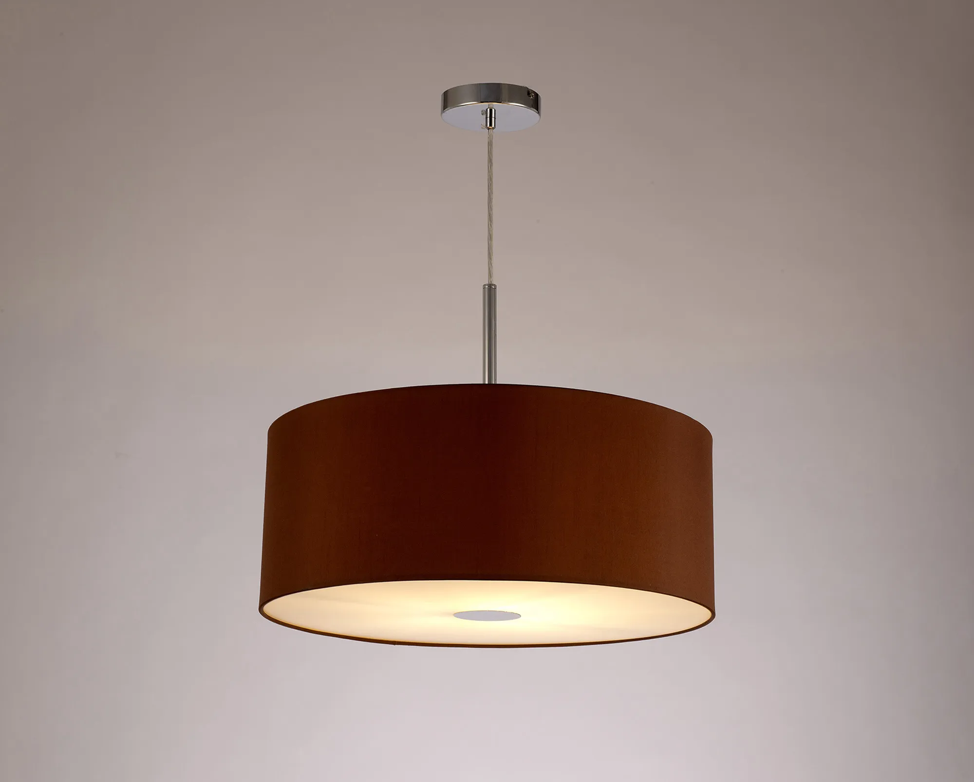 Baymont 50cm Pendant 1 Light Polished Chrome, Raw Cocoa/Grecian Bronze, Frosted Diffuser DK0146  Deco Baymont CH RC